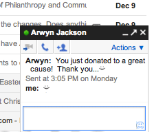 Cool Google Chat thank you for a donation Cool Google Chat thank you for a donation