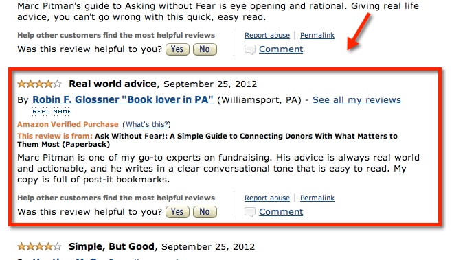 Picture of Robin Glossner's review of Ask Without Fear