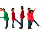 Kids forming the words "thank you"